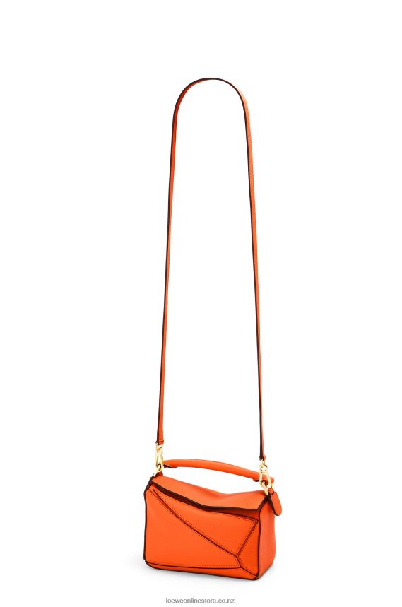 Loewe Women Mini Puzzle bag in classic calfskin Orange LH60R285