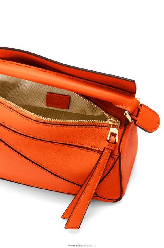 Loewe Women Mini Puzzle bag in classic calfskin Orange LH60R285