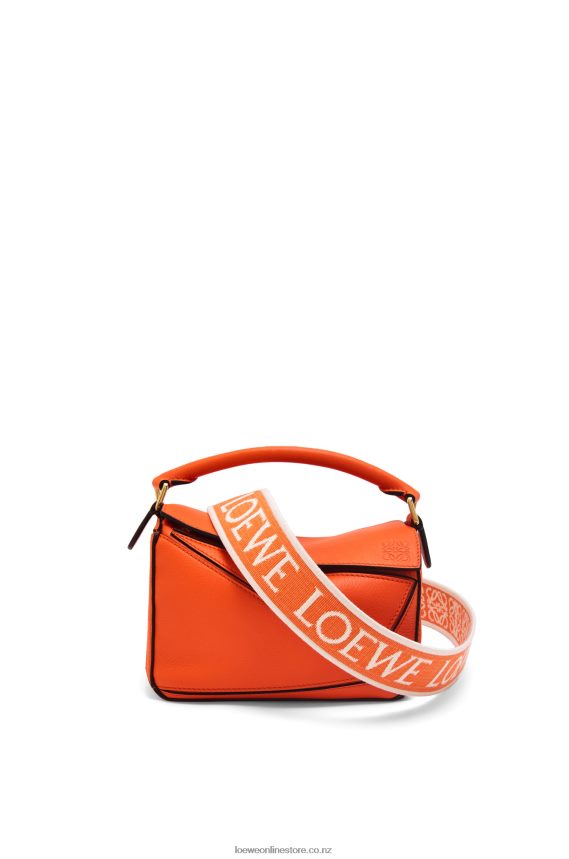 Loewe Women Mini Puzzle bag in classic calfskin Orange LH60R285