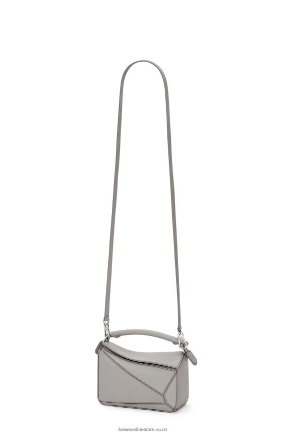 Loewe Women Mini Puzzle bag in classic calfskin Pearl Grey LH60R314