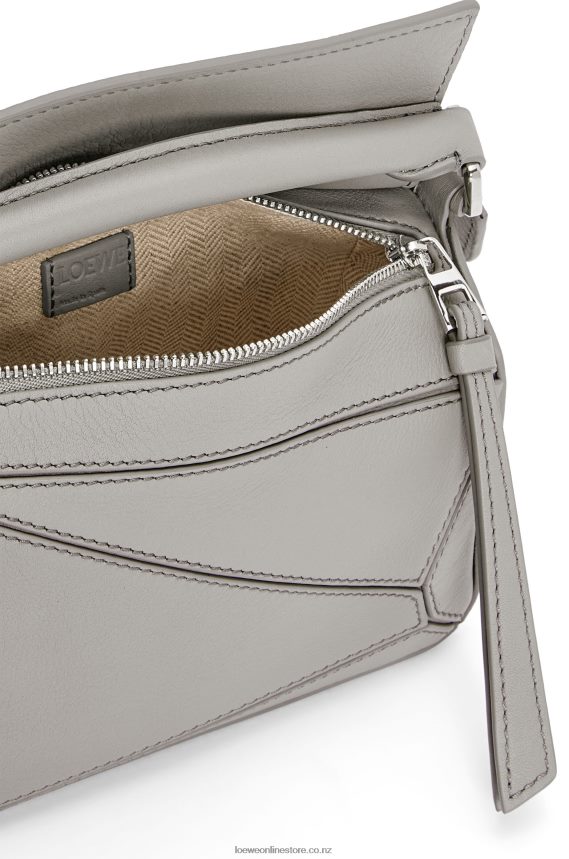 Loewe Women Mini Puzzle bag in classic calfskin Pearl Grey LH60R314