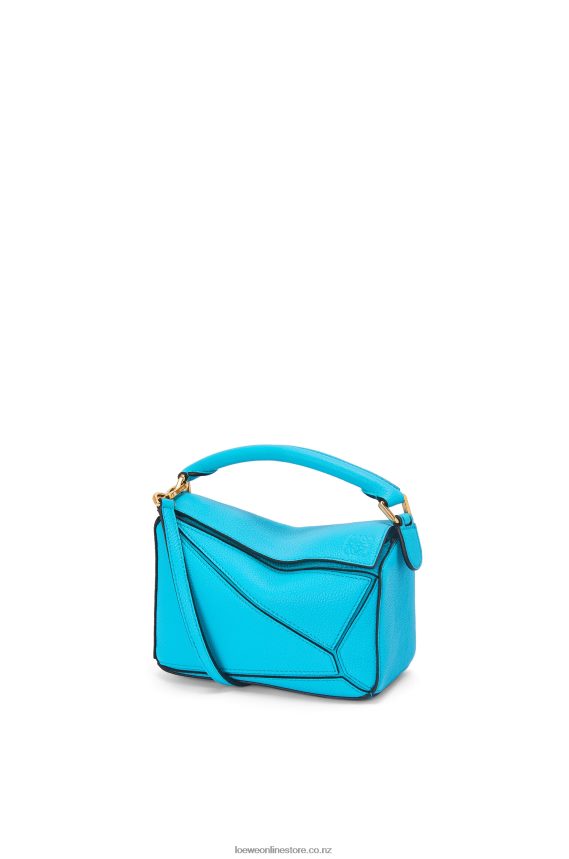 Loewe Women Mini Puzzle bag in soft grained calfskin Cyan LH60R287