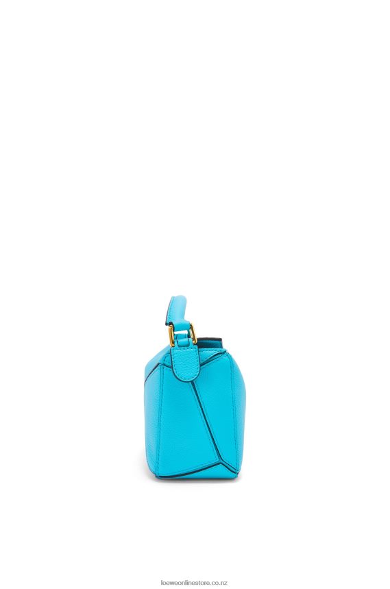 Loewe Women Mini Puzzle bag in soft grained calfskin Cyan LH60R287