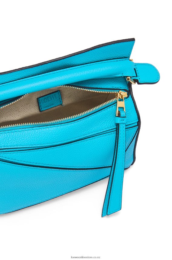 Loewe Women Mini Puzzle bag in soft grained calfskin Cyan LH60R287