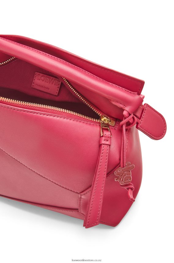 Loewe Women Small Puzzle Edge bag in satin calfskin Ruby Red Glaze LH60R436