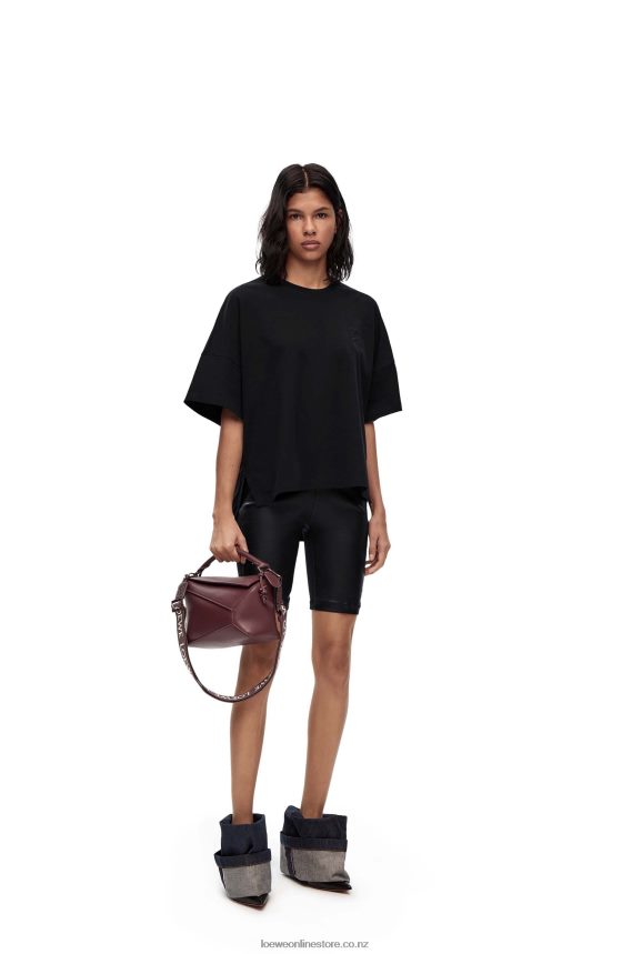 Loewe Women Small Puzzle Edge bag in satin calfskin Sang De Boeuf Glaze LH60R274