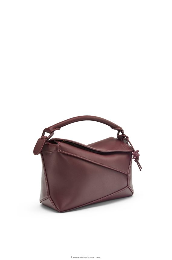 Loewe Women Small Puzzle Edge bag in satin calfskin Sang De Boeuf Glaze LH60R274