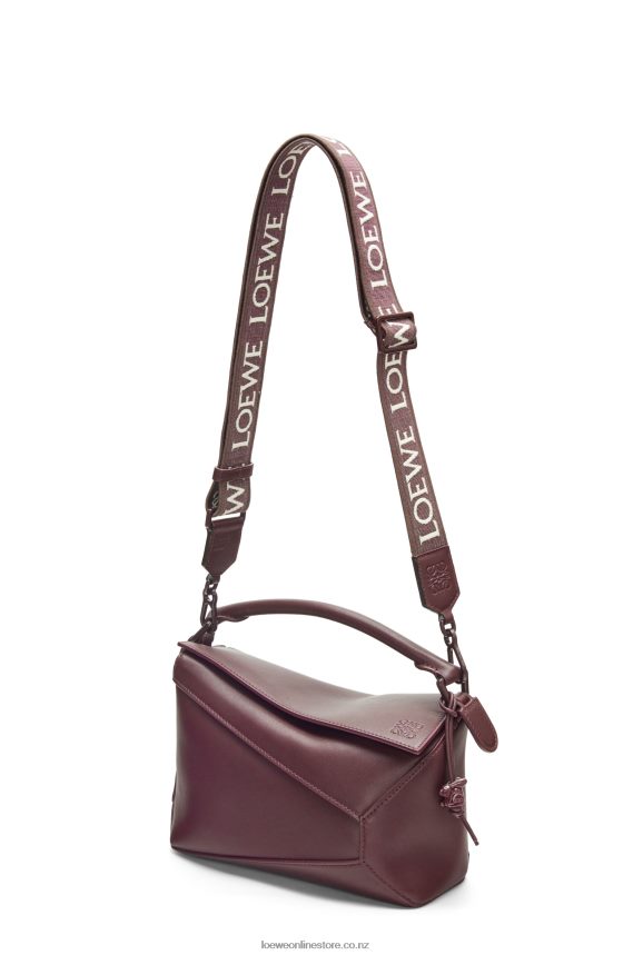 Loewe Women Small Puzzle Edge bag in satin calfskin Sang De Boeuf Glaze LH60R274