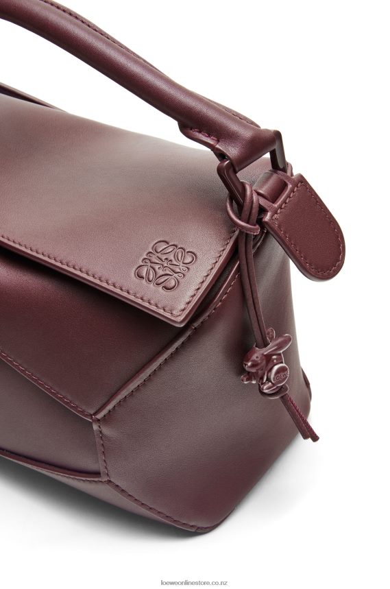 Loewe Women Small Puzzle Edge bag in satin calfskin Sang De Boeuf Glaze LH60R274