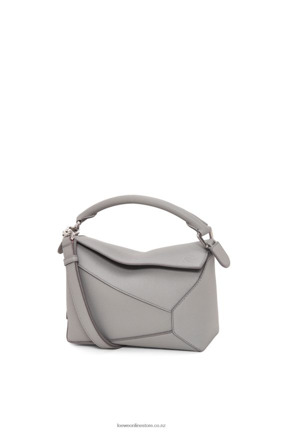 Loewe Women Small Puzzle Edge bag in soft grained calfskin Pearl Grey LH60R366