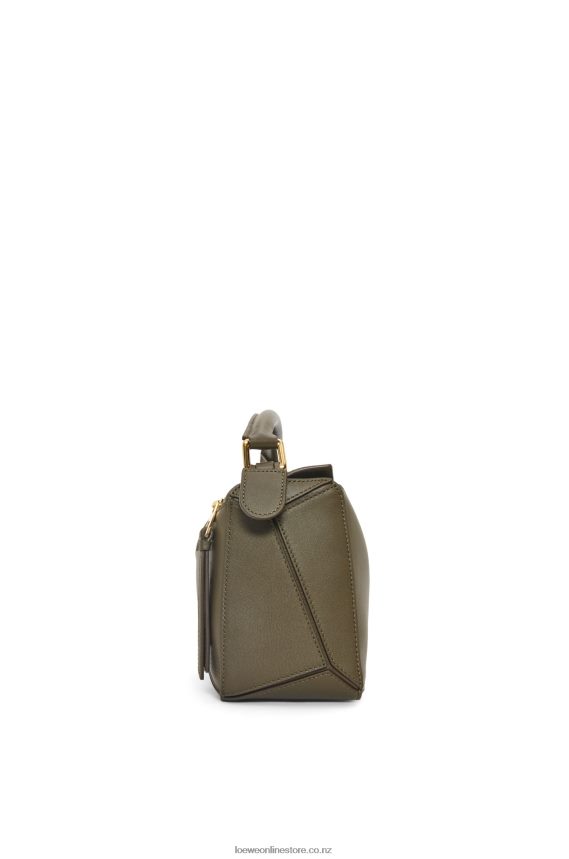Loewe Women Small Puzzle bag in classic calfskin Dark Khaki Green LH60R542