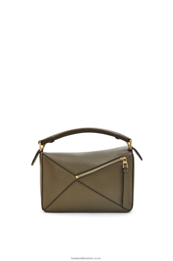 Loewe Women Small Puzzle bag in classic calfskin Dark Khaki Green LH60R542