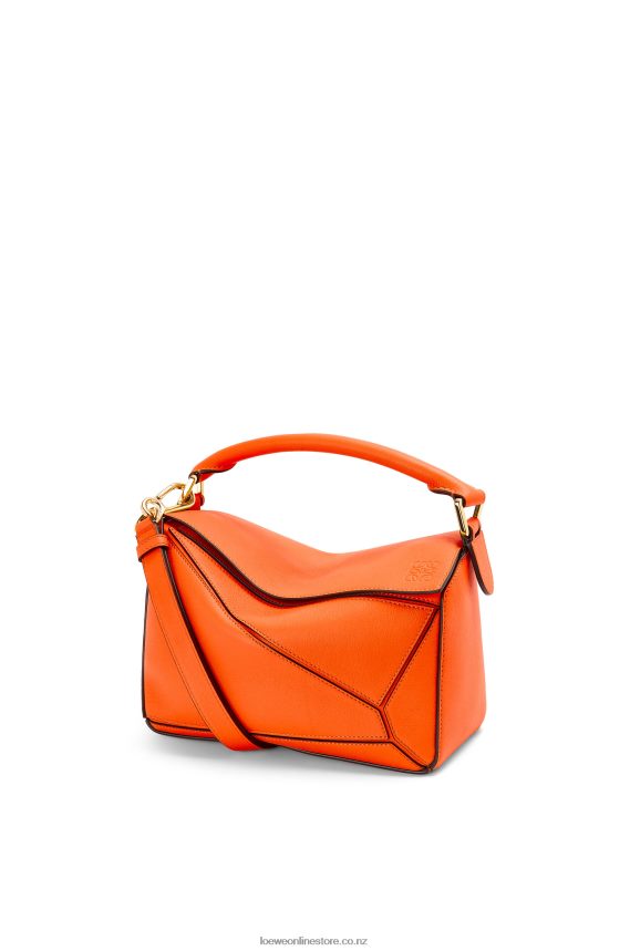Loewe Women Small Puzzle bag in classic calfskin Orange LH60R501