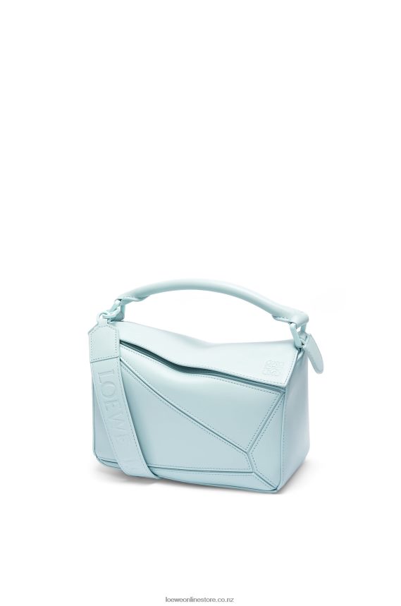 Loewe Women Small Puzzle bag in satin calfskin Aquamarine LH60R459