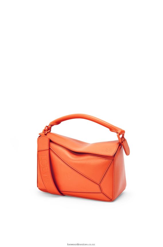 Loewe Women Small Puzzle bag in satin calfskin Orange LH60R491