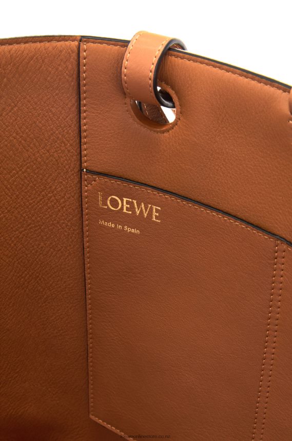 Loewe Women Anagram Tote bag in jacquard and calfskin Ecru/Tan LH60R122