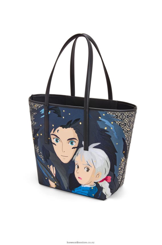 Loewe Women Howl T Tote bag in Anagram jacquard and calfskin Black LH60R188