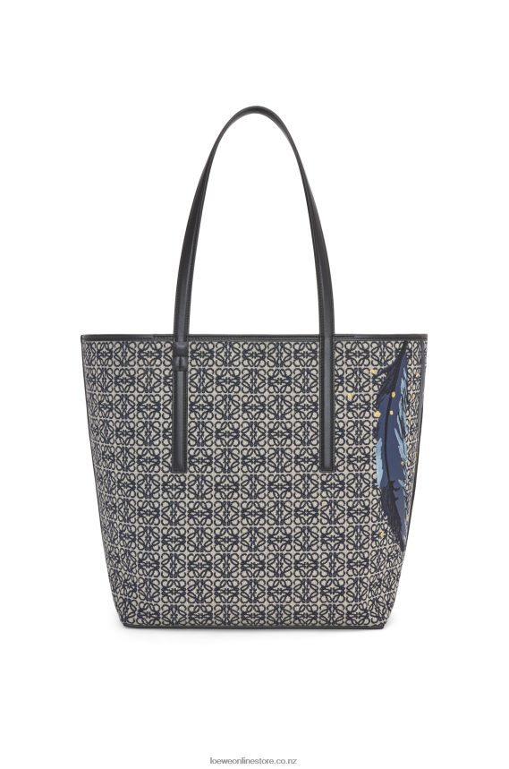 Loewe Women Howl T Tote bag in Anagram jacquard and calfskin Black LH60R188