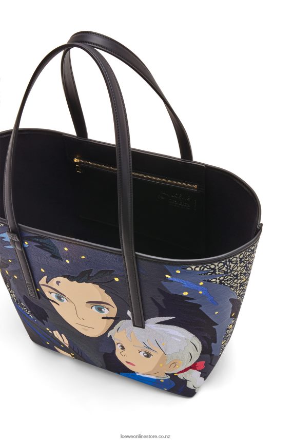 Loewe Women Howl T Tote bag in Anagram jacquard and calfskin Black LH60R188