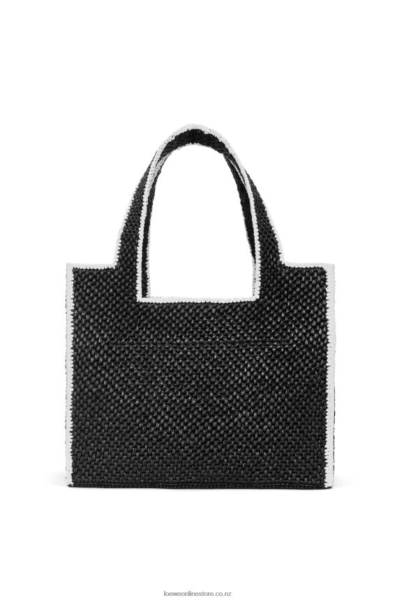 Loewe Women Large Font Tote in raffia Black LH60R11