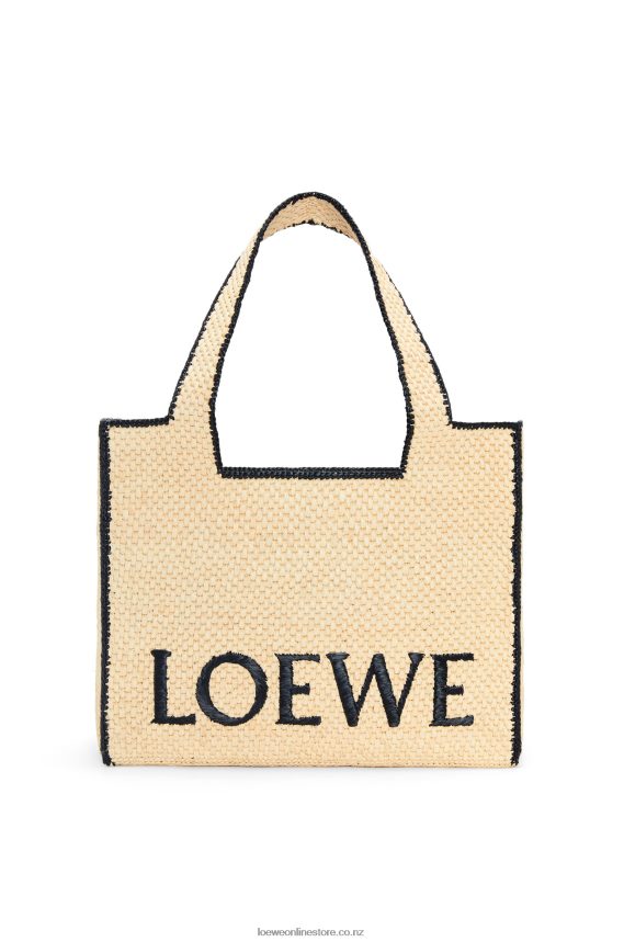 Loewe Women Large Font Tote in raffia Natural LH60R34
