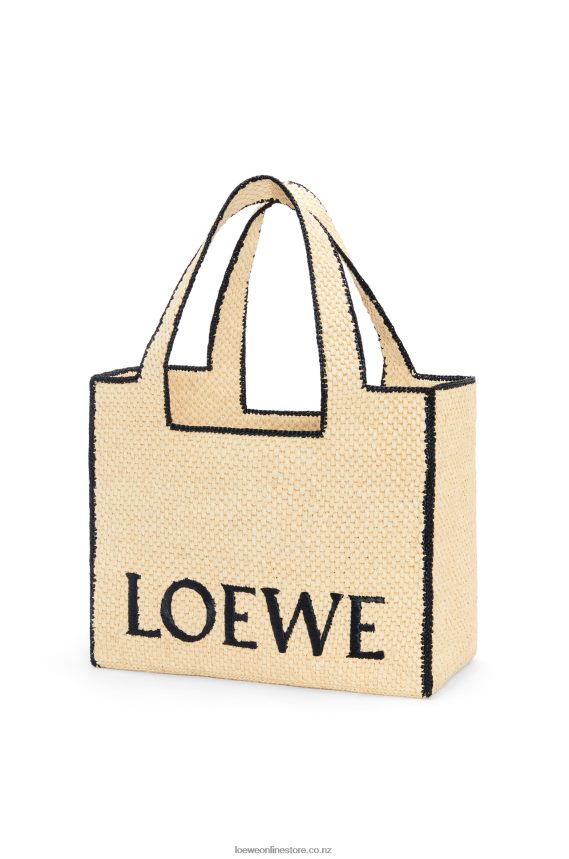 Loewe Women Large Font Tote in raffia Natural LH60R34