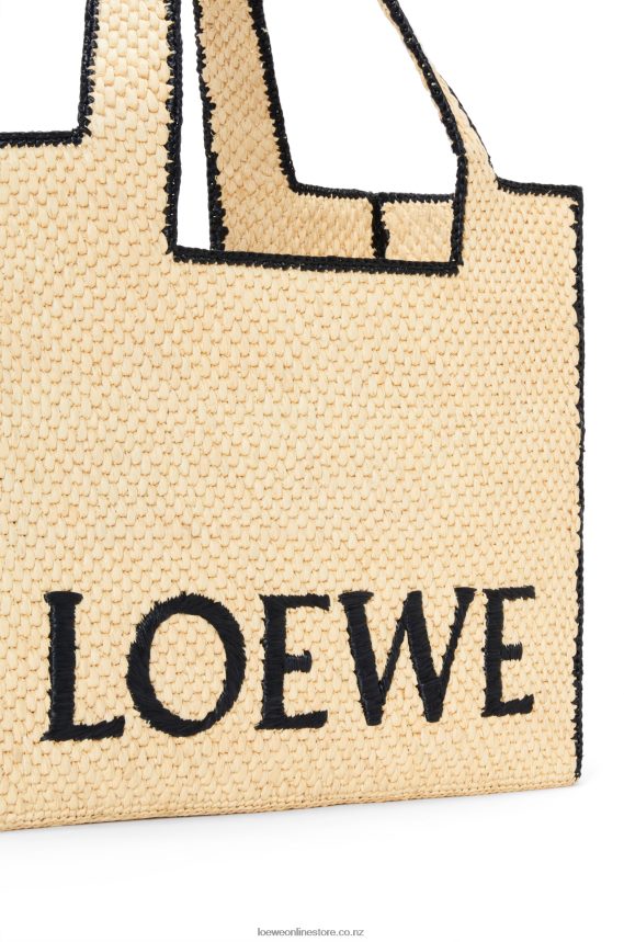 Loewe Women Large Font Tote in raffia Natural LH60R34