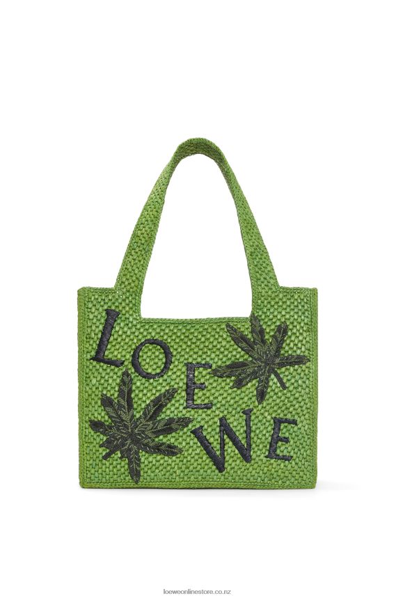 Loewe Women Leaf Font Tote in raffia Green LH60R31