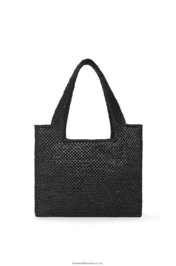 Loewe Women Medium Font Tote in raffia Black LH60R12