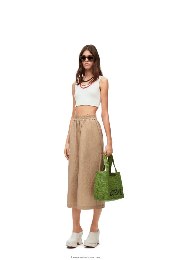 Loewe Women Medium Font Tote in raffia Green LH60R32