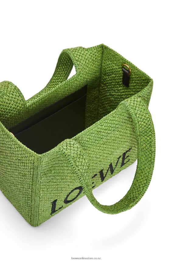 Loewe Women Medium Font Tote in raffia Green LH60R32