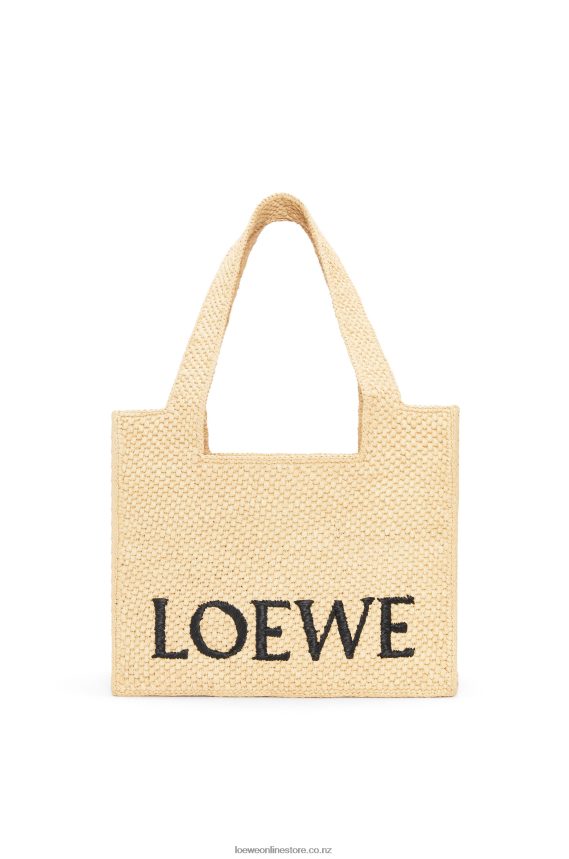 Loewe Women Medium Font Tote in raffia Natural LH60R30