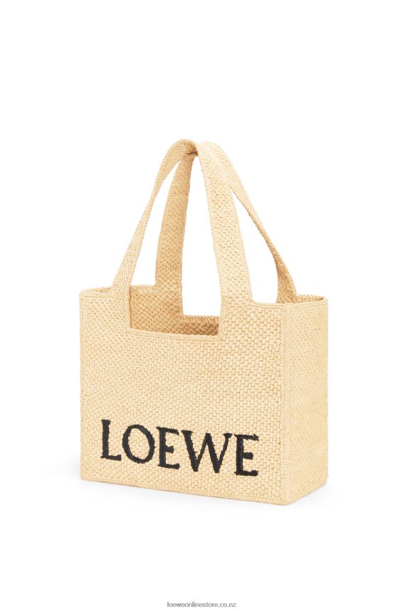 Loewe Women Medium Font Tote in raffia Natural LH60R30