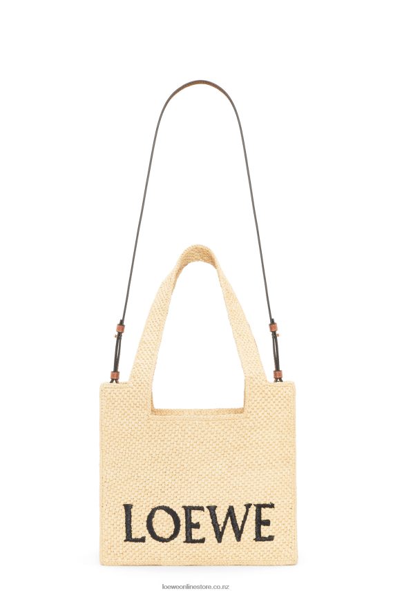 Loewe Women Medium Font Tote in raffia Natural LH60R30