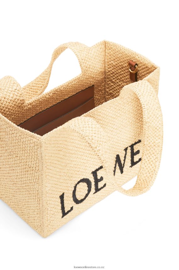 Loewe Women Medium Font Tote in raffia Natural LH60R30