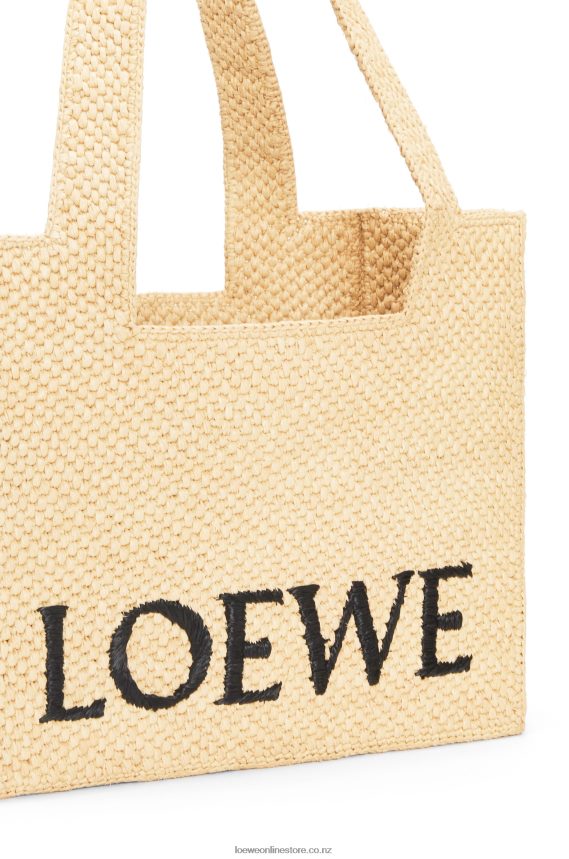 Loewe Women Medium Font Tote in raffia Natural LH60R30