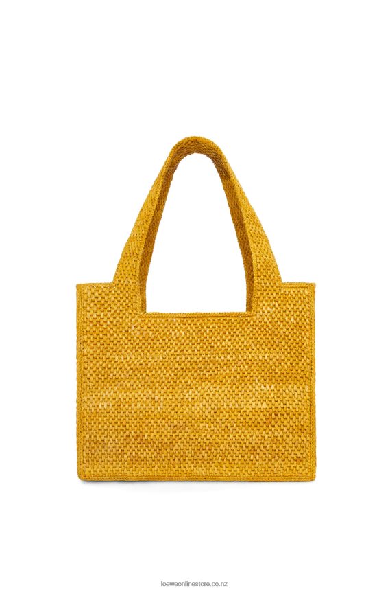 Loewe Women Medium Font Tote in raffia Ochre LH60R13