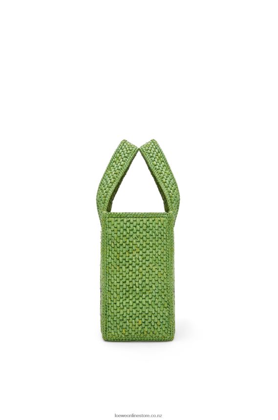 Loewe Women Small Font Tote in raffia Green LH60R108