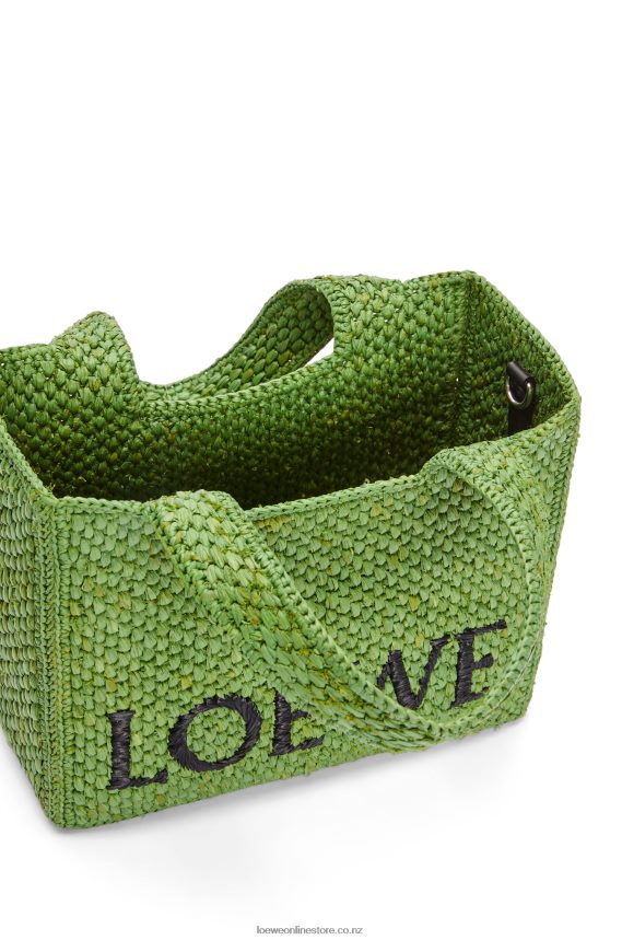 Loewe Women Small Font Tote in raffia Green LH60R108