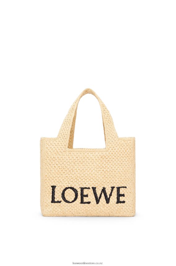 Loewe Women Small Font Tote in raffia Natural LH60R33