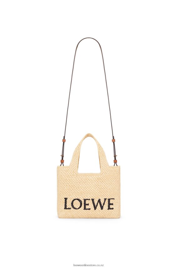 Loewe Women Small Font Tote in raffia Natural LH60R33