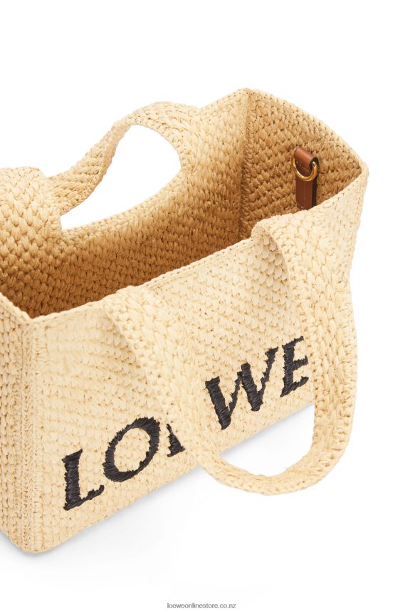 Loewe Women Small Font Tote in raffia Natural LH60R33