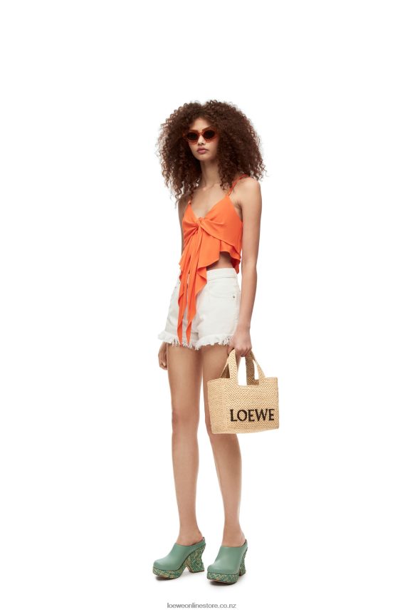 Loewe Women Small Font Tote in raffia Natural LH60R33