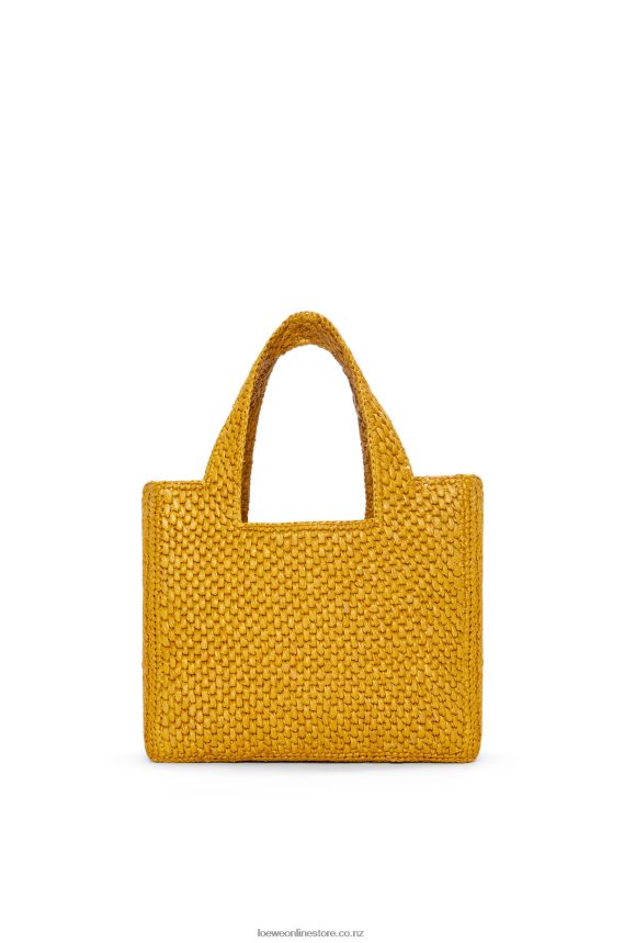 Loewe Women Small Font Tote in raffia Ochre LH60R52