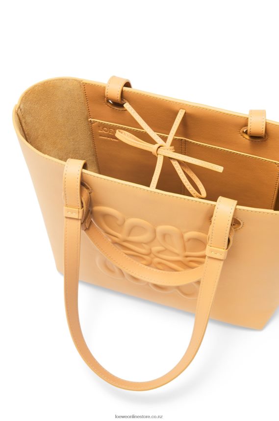 Loewe Women Small Inflated Anagram Tote in classic calfskin Warm Desert LH60R123
