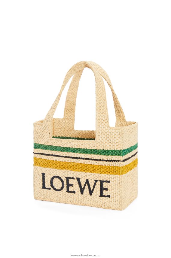 Loewe Women Striped Font Tote in raffia Natural/Multicolor LH60R14