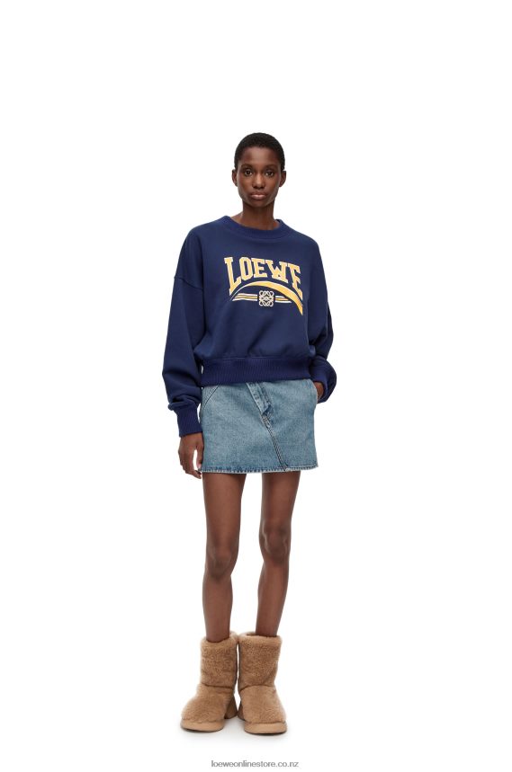 Loewe Women Anagram mini skirt in denim Mid Blue Denim LH60R1186