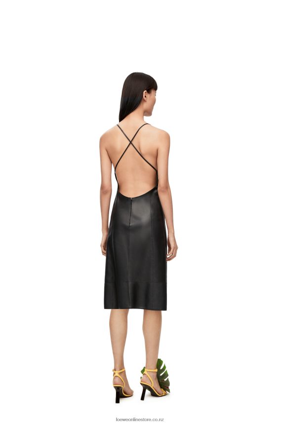Loewe Women Anagram strappy dress in nappa Black LH60R1071