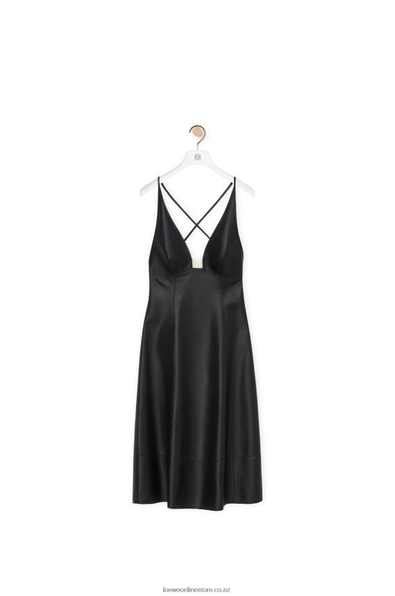 Loewe Women Anagram strappy dress in nappa Black LH60R1071