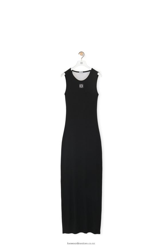 Loewe Women Anagram tank dress in cotton Black LH60R1091